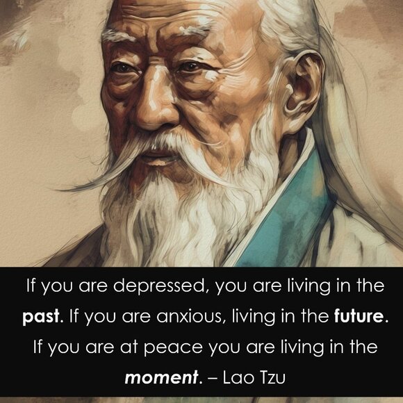 16x20 Lao Tzu Portrait Quote Be in the Moment Tao Chinese Philosopher Art Print‎ - Picture 3 of 4